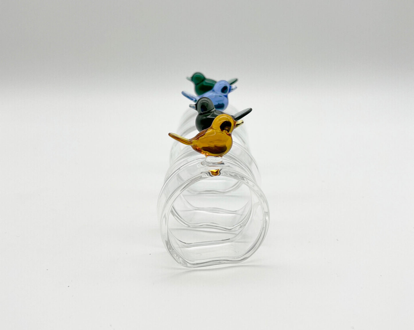 Servilleteros Pajaritos en Vidrio